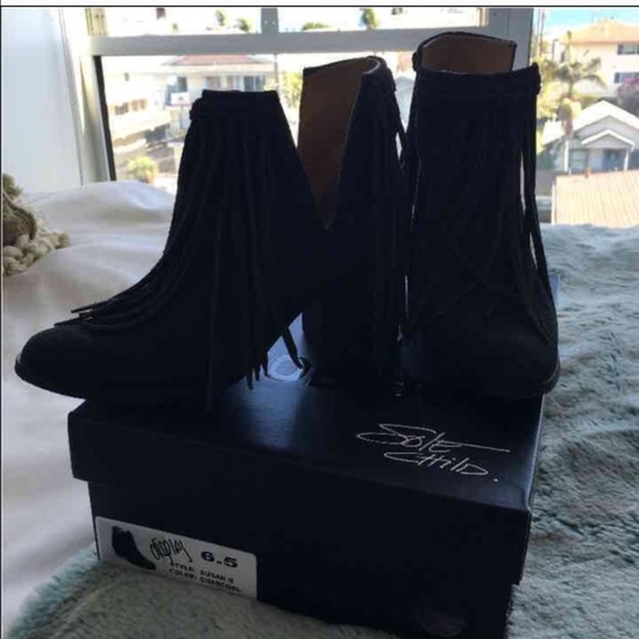 LF stores fringe booties brand new