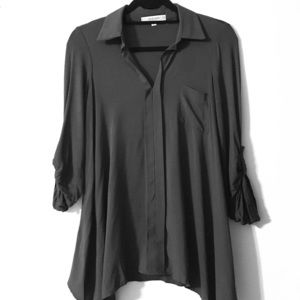 3/4 Sleeve Gray Blouse