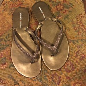 New York and Co. bronze sandals