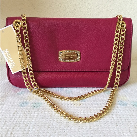 Michael Kors Handbags - Michael Kors Jet Set Jewel Deep pink leather