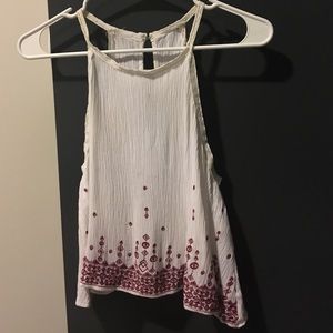 White Tank with red pattern