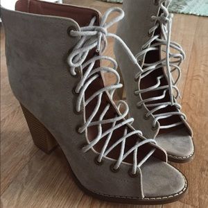 Lace up booties, never used!