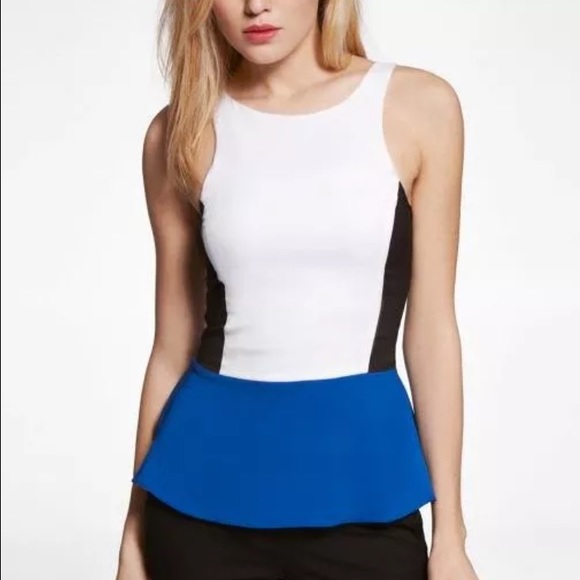 Express colorblock peplum top
