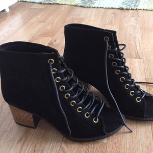Black lace up booties! Never used