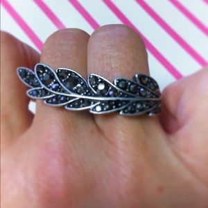 Silver Metal Olive Branch Ring