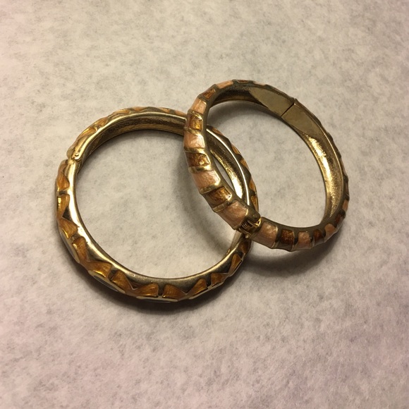 Bangle bracelet Set Gold & Pink
