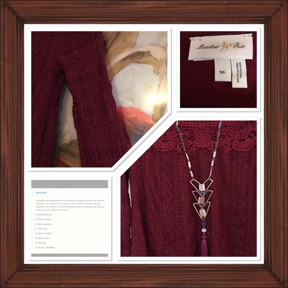 💓EUC 💓 Top Lace Melange Meadow Rue Anthropologie - Picture 2 of 4