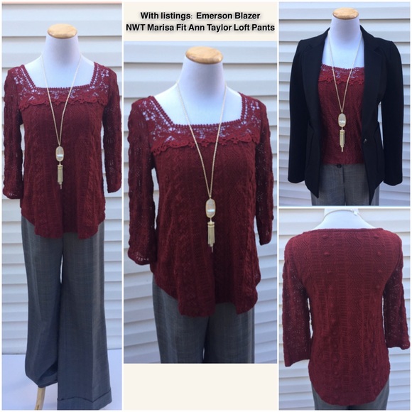 💓EUC 💓 Top Lace Melange Meadow Rue Anthropologie - Picture 3 of 4