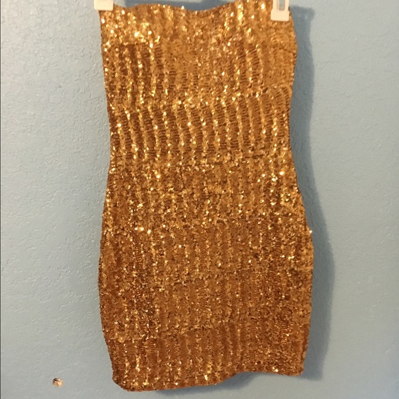 Gold sequin dress
