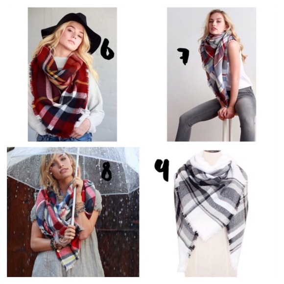Plaid Blanket Scarf_3