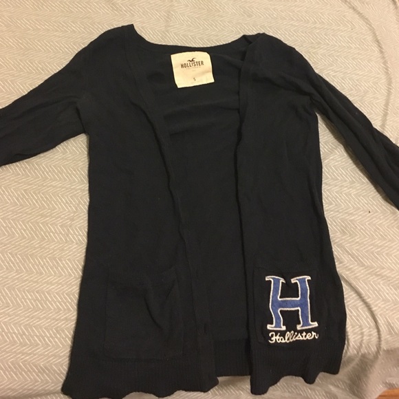 Navy blue Hollister cardigan.