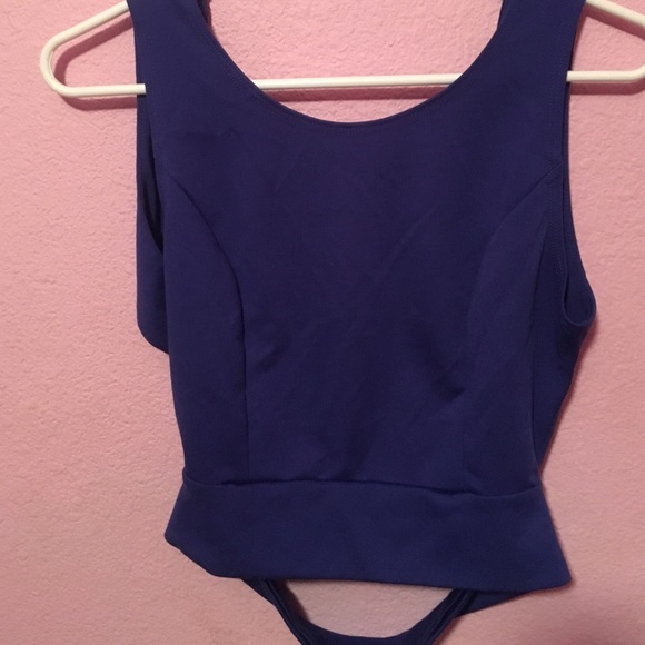 Royal blue crop top open back