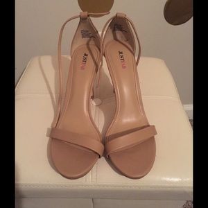 Nude straps heels