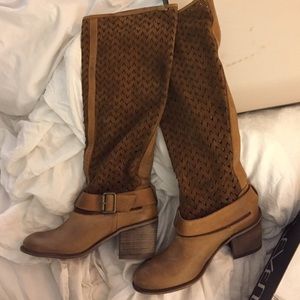 Brown Leather Boots by 67, size 10, brand new!