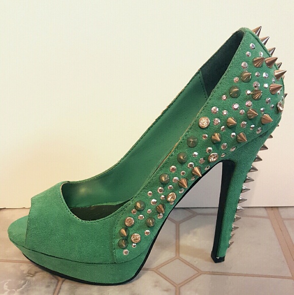 Peep-toe Spiked Stilettos