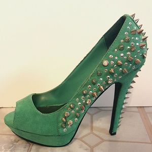 Peep-toe Spiked Stilettos