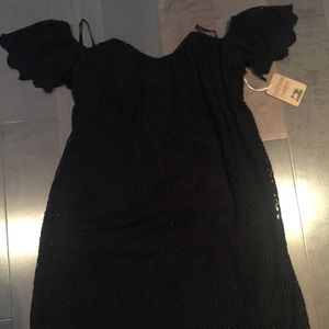 NWT Cotton Candy LA Black Lace Off Shoulder Dress