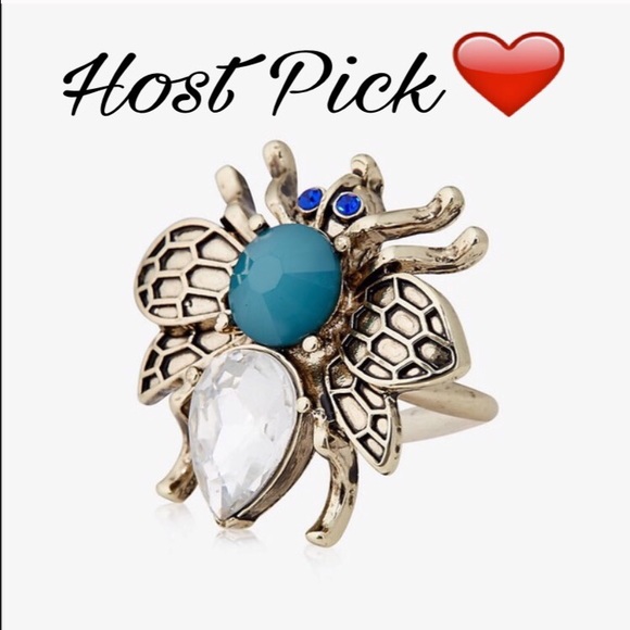 💝HP 10-8-16💝Rhinestone Bug 🐜Cocktail Ring 💍