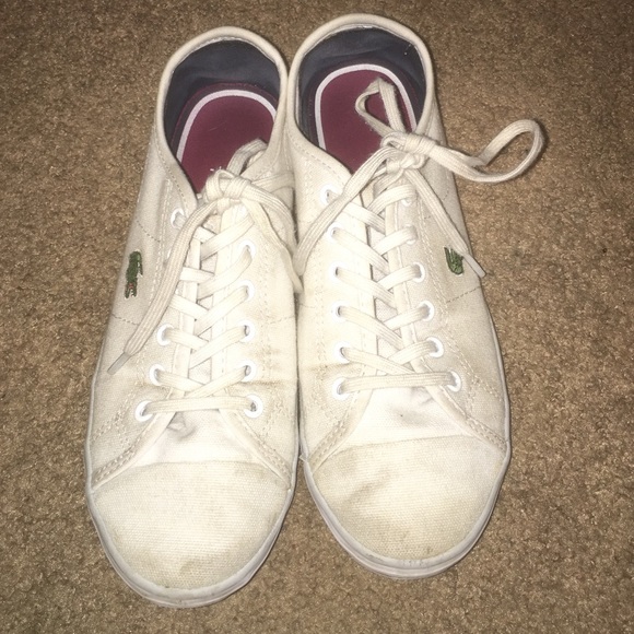 White Lacoste shoes size 6.5