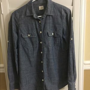 JCREW denim colored button down shirt