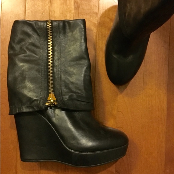 Steven platform wedge boots