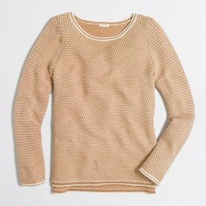 Chevron-stitch boatneck sweater in ivory saddle