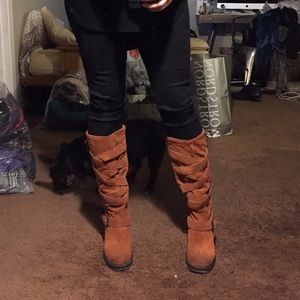 Jeffrey Campbell Cognac Suede Boots