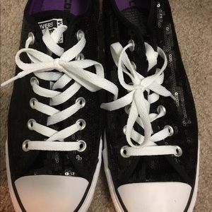 Black sequin converse all star