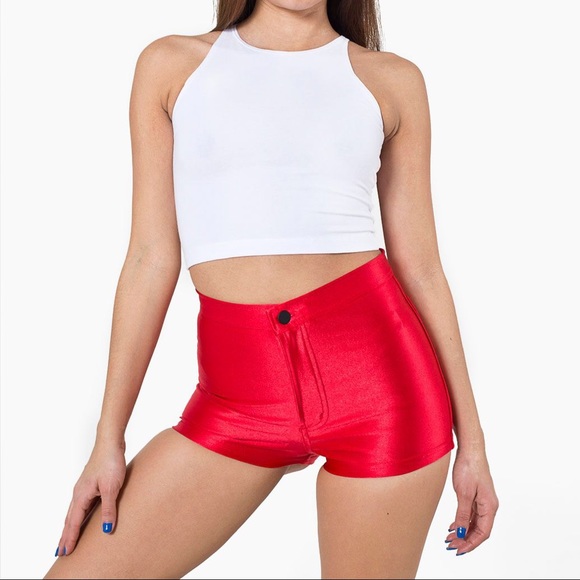 Red American Apparel Disco Shorts