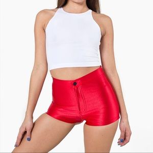 Red American Apparel Disco Shorts