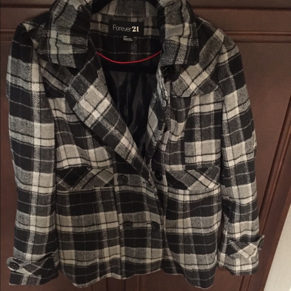 Plaid pea coat ❄️❄️