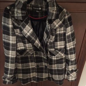 Plaid pea coat ❄️❄️