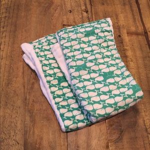 Set of unique burp cloths