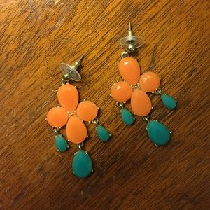 Pree Brulee Orange and Turquoise Teal earrings