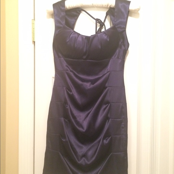 Navy Blue Silk Dress - Picture 1 of 3