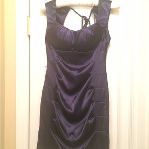 Navy Blue Silk Dress