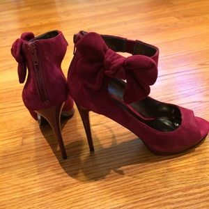 Carlos by Carlos Santana Suede Peep Toe Heels
