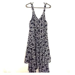 Blue and White Printed Magic Flowy Dress