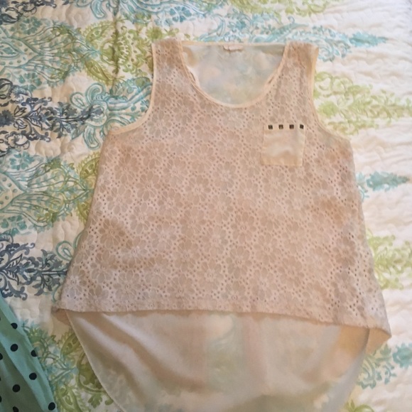 Ivory lace/sheet tank