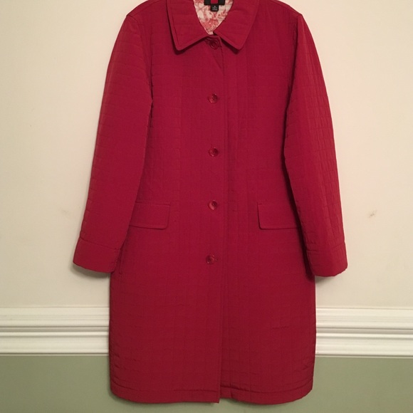 Red, quilted, size medium women's coat