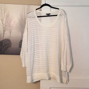 White 3/4 length Hap sweater