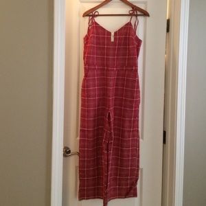 Madewell plaid biopic jumpsuit size Small