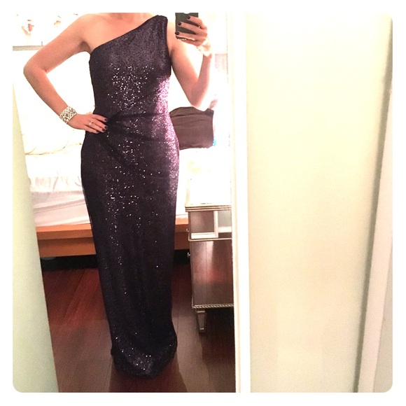 Eggplant purple sequins formal dress - Picture 1 of 2