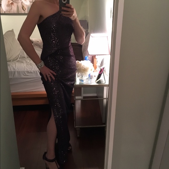 Eggplant purple sequins formal dress - Picture 2 of 2