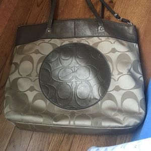 Tan coach purse