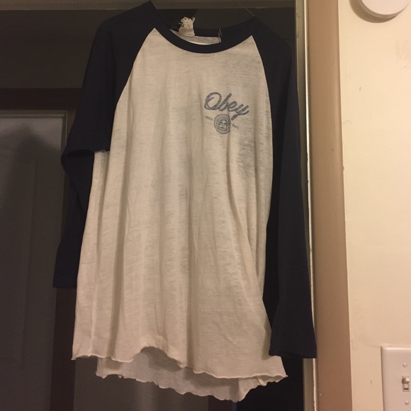 Obey 3/4 sleeve tee. Size M