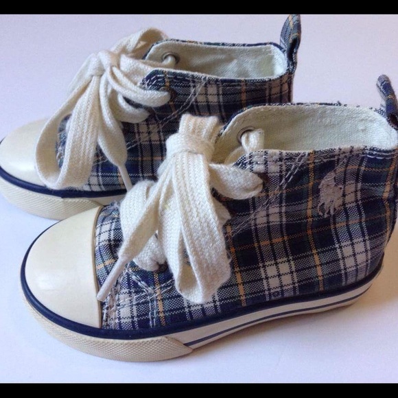 Toddler size 6 Polo Plaid High Tops
