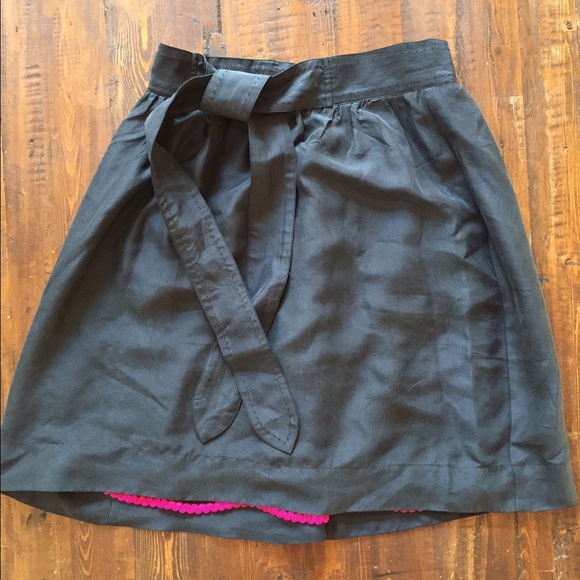 **SOLD** Anthropologie Mimetic Cidra Black Matte Silk Skirt - Picture 2 of 4