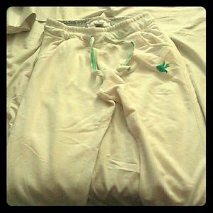Cream/white sweat pant capris