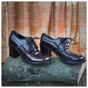 Brown Vintage Nine West Chunky Heel 8.5